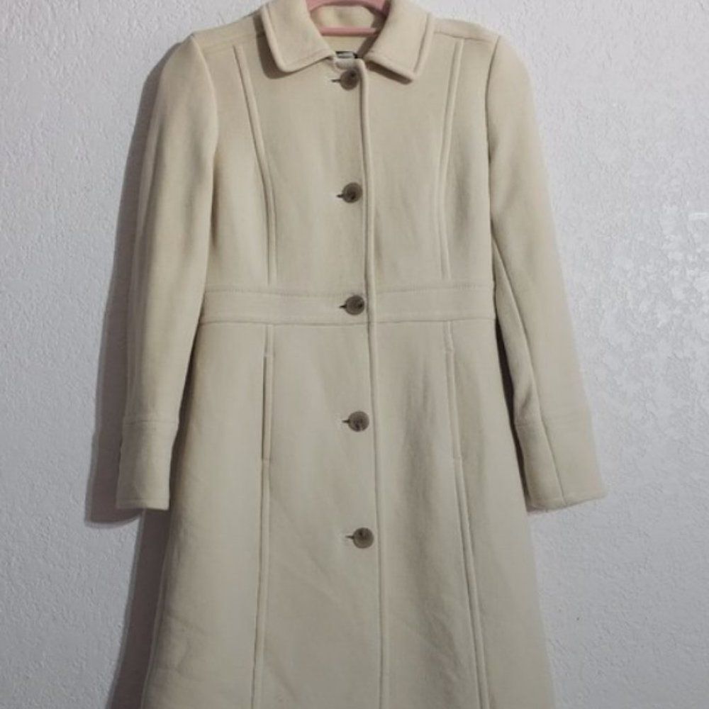 J CREW LADY DAY COAT CREAM SIZE 4P